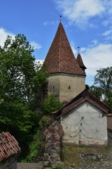 Fototapeta na wymiar The Shoemaker's Tower(Turnul Cizmarilor) ,Sighisoara , Romania,may,2017 