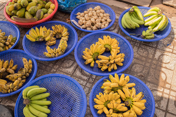 street market with banana,phu quoc vietnam