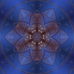 Abstract background with cosmic motifs. Surreal fractal style. Graphic liquid oil painting.