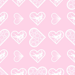 abstract lace hearts seamless pattern. Love print
