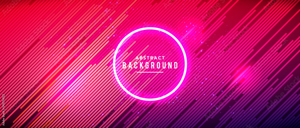 Fototapete vector illustration neon glowing techno lines, hi-tech futuristic abstract background template with 