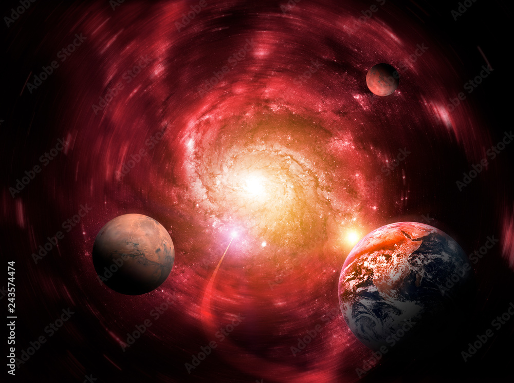 Canvas Prints gravity of a massive black hole delays the planets. end of the world. elements of this image furnish