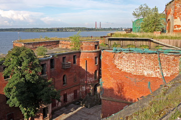 Fototapeta na wymiar Fort Alexander I, or Plague Fort in Russia