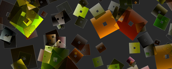 Fototapeta na wymiar Abstract square panorama glass 3D background design illustration