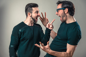 Gay couple issues, boyfriends fighting and shouting at each other