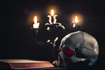 skull and candles