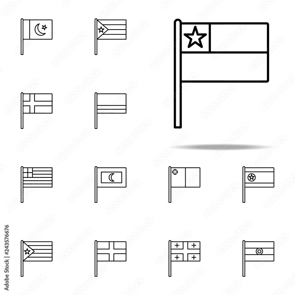 Poster chile icon. flags icons universal set for web and mobile
