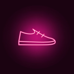 sneakers icon. Elements of clothes in neon style icons. Simple icon for websites, web design, mobile app, info graphics