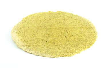 Spinach Gluten Free Tortilla on a White Background