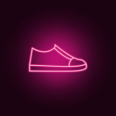 shoes icon. Elements of clothes in neon style icons. Simple icon for websites, web design, mobile app, info graphics