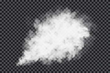 Smoke cloud on transparent background. Realistic fog or mist texture isolated on background. Transparent smoke effect