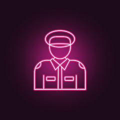 policeman icon. Elements of Crime Investigation in neon style icons. Simple icon for websites, web design, mobile app, info graphics