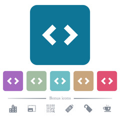 Obraz premium Script code flat icons on color rounded square backgrounds