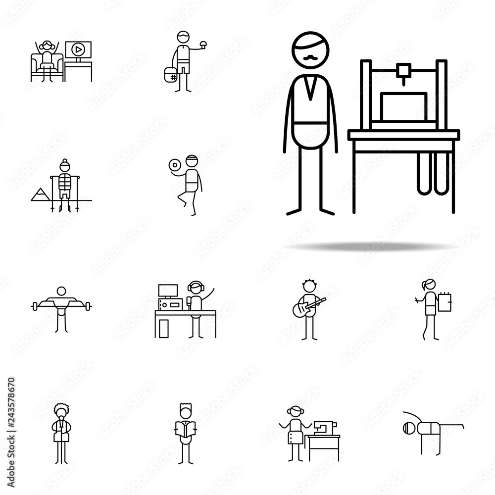 Poster a carpenter icon. hobbie icons universal set for web and mobile