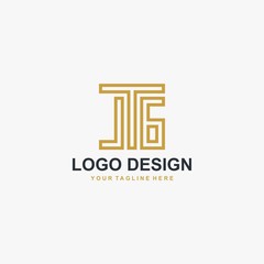 Letter J monogram logo design vector