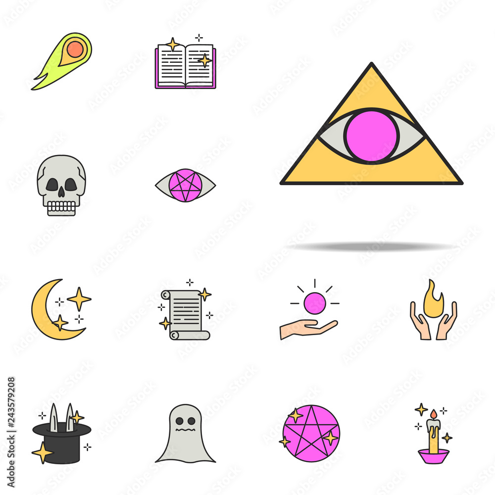 Aufkleber eye in the triangle icon. magic icons universal set for web and mobile