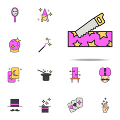 magic box with saw icon. magic icons universal set for web and mobile