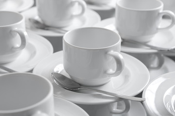 Obraz na płótnie Canvas Cups and saucers for coffee