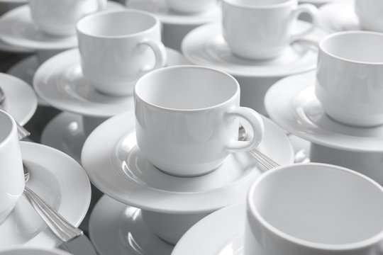 Cups and saucers for coffee