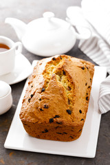Fruit cake with raisin, fruitcake