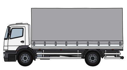 The white cover cargo truck