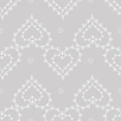 Cute delicate abstract seamless pattern of lace hearts