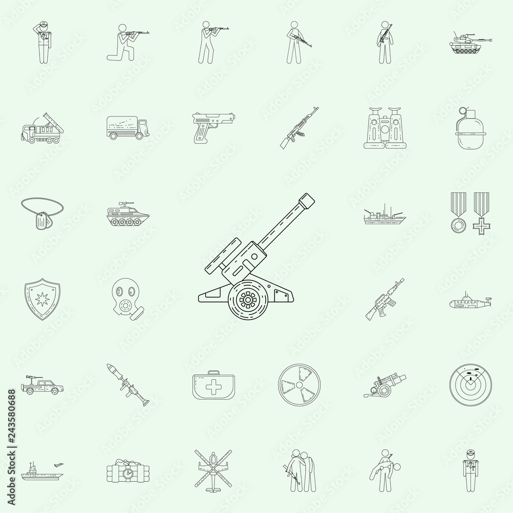 Poster a gun icon. army icons universal set for web and mobile