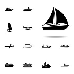 sail, sailboat icon. water transportation icons universal set for web and mobile