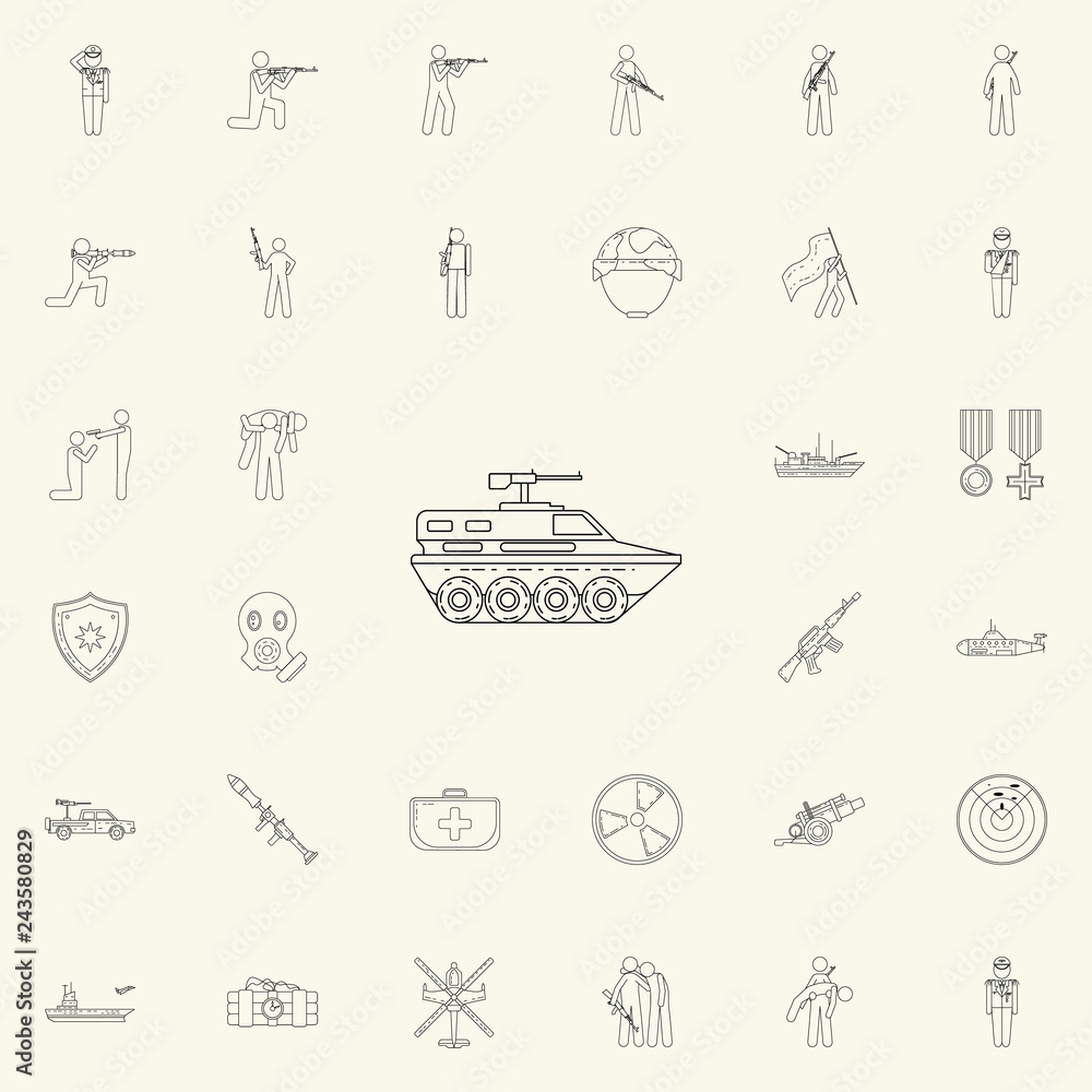 Poster tank icon. army icons universal set for web and mobile