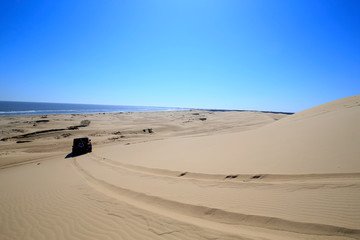 Off-road vehicle traveling in the desert