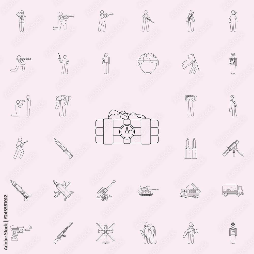 Aufkleber dynamite icon. army icons universal set for web and mobile