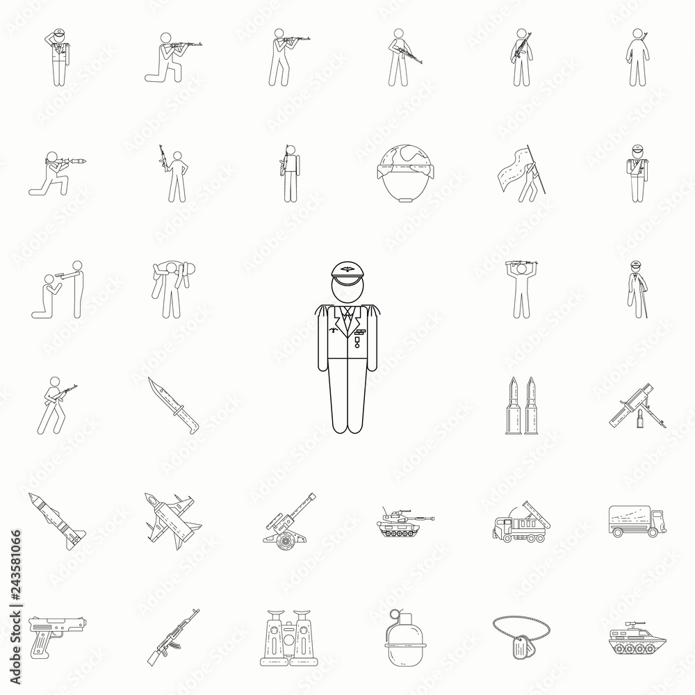 Poster military in uniform icon. army icons universal set for web and mobile