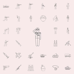 the military gives honor icon. Army icons universal set for web and mobile