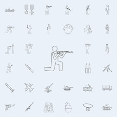military with automatic weapons icon. Army icons universal set for web and mobile