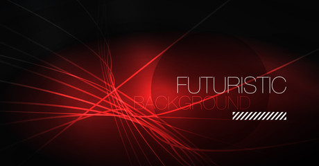 Digital technology abstract background - neon geometric design. Abstract glowing lines. Colorful techno background. Futuristic shape.