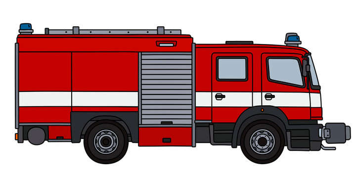 The red fire truck