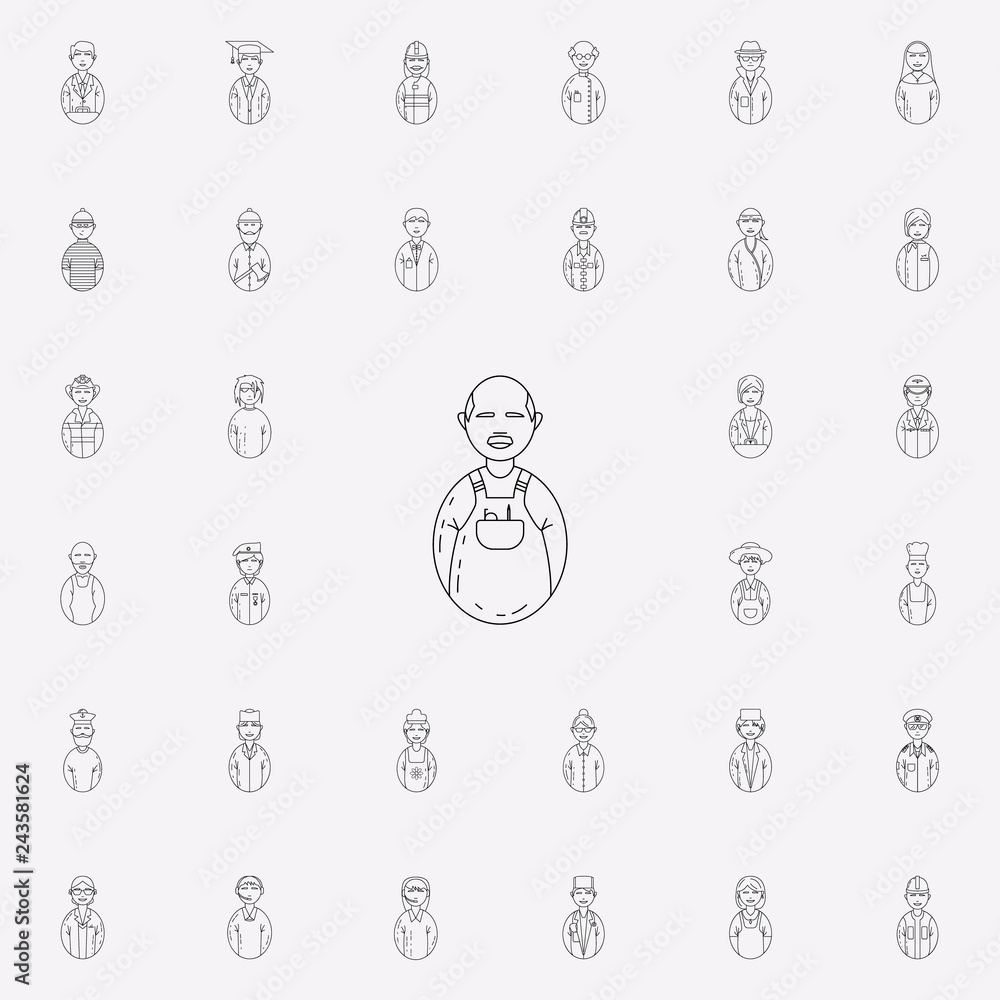 Poster avatar builder icon. avatars icons universal set for web and mobile