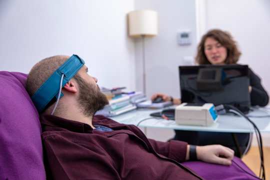 Biofeedback Theraphy Patient Being Tested