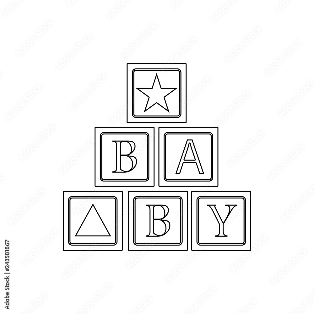 Poster alphabetic cubes icon. element of cyber security for mobile concept and web apps icon. thin line ico