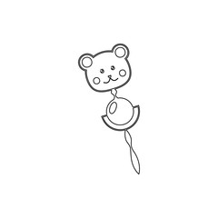 baby rattle icon. Element of cyber security for mobile concept and web apps icon. Thin line icon for website design and development, app development