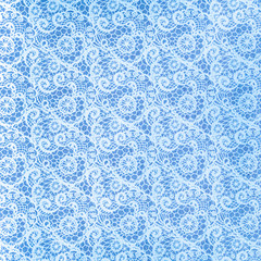 White Lace Pattern on the Blue Background