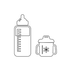 bottle for feeding a child icon. Element of cyber security for mobile concept and web apps icon. Thin line icon for website design and development, app development