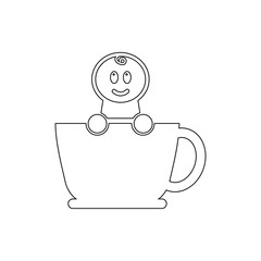 baby in a cup icon. Element of cyber security for mobile concept and web apps icon. Thin line icon for website design and development, app development