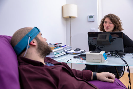 Biofeedback Theraphy Patient Being Tested