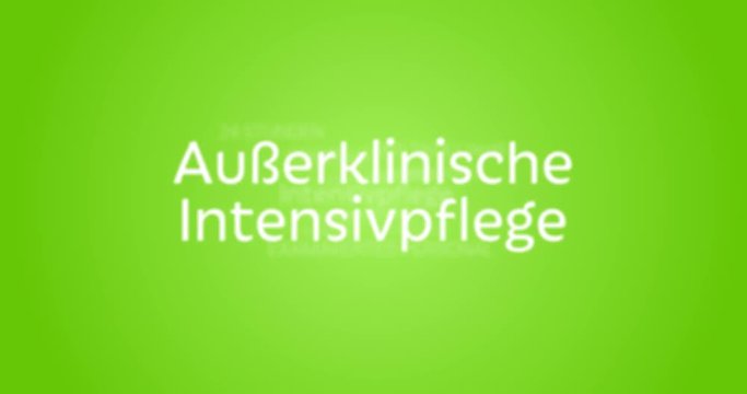 Intro zu den Leistungen der Au&szlig;erklinischen Intensivpflege eines ambulanten Pflegedienstes. Gr&uuml;ner Hintergrund, wei&szlig;e Schrift