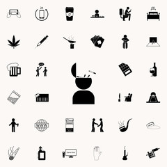 cigarettes in the head icon. Bad habbits icons universal set for web and mobile