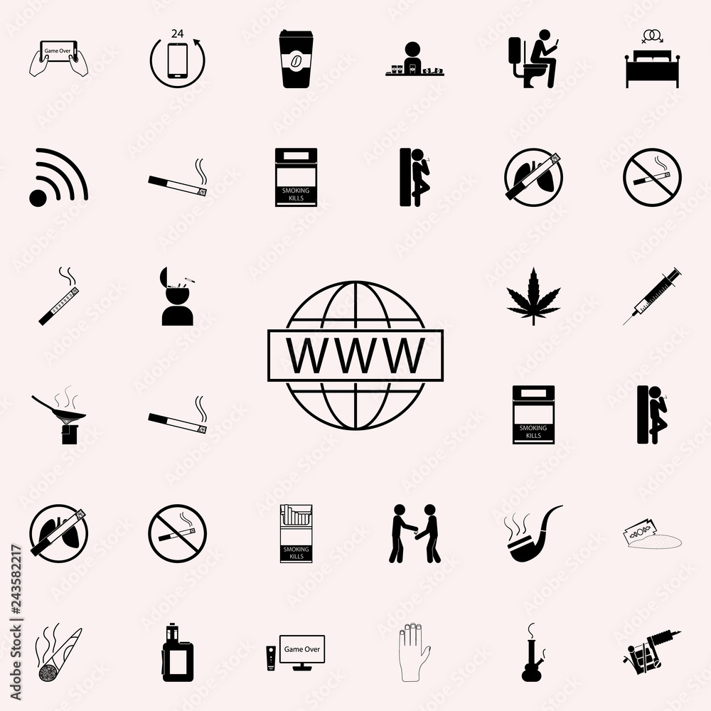 Poster the internet icon. bad habbits icons universal set for web and mobile