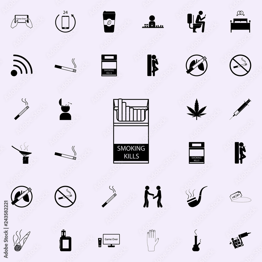 Poster open pack of cigarettes icon. bad habbits icons universal set for web and mobile