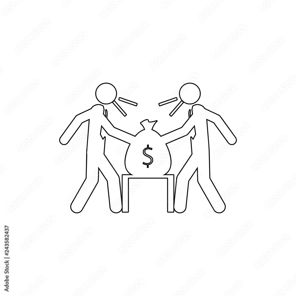 Poster the struggle of business people icon. element of conflict for mobile concept and web apps icon. thin