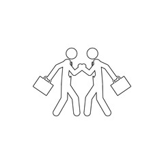 businessmen wrestle with hands icon. Element of conflict for mobile concept and web apps icon. Thin line icon for website design and development, app development